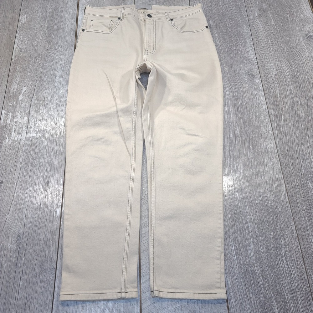 Everlane The Cheeky Jean Women 32 Bone White Contrast Stitch Straight Leg